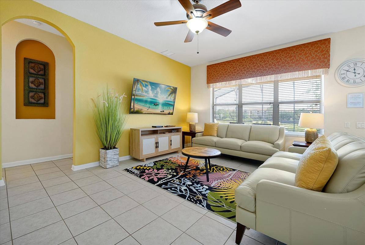 Family entertainment lounge with 65 smart TV, games/books cabinet 🎲📚