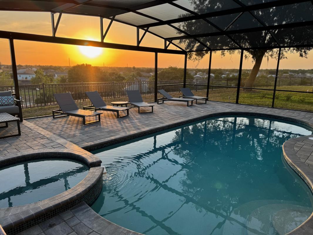 Extended Private southwest facing pool deck