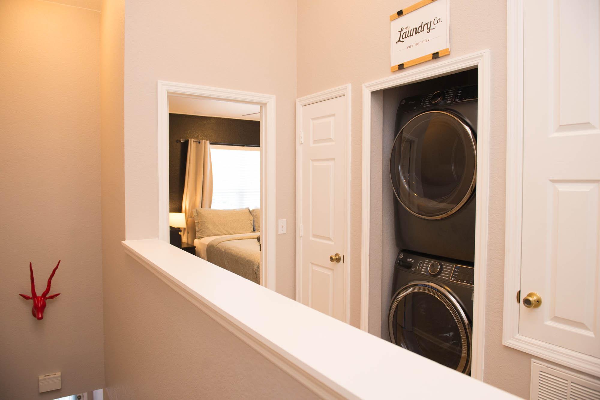 Landing, full washer and dryer