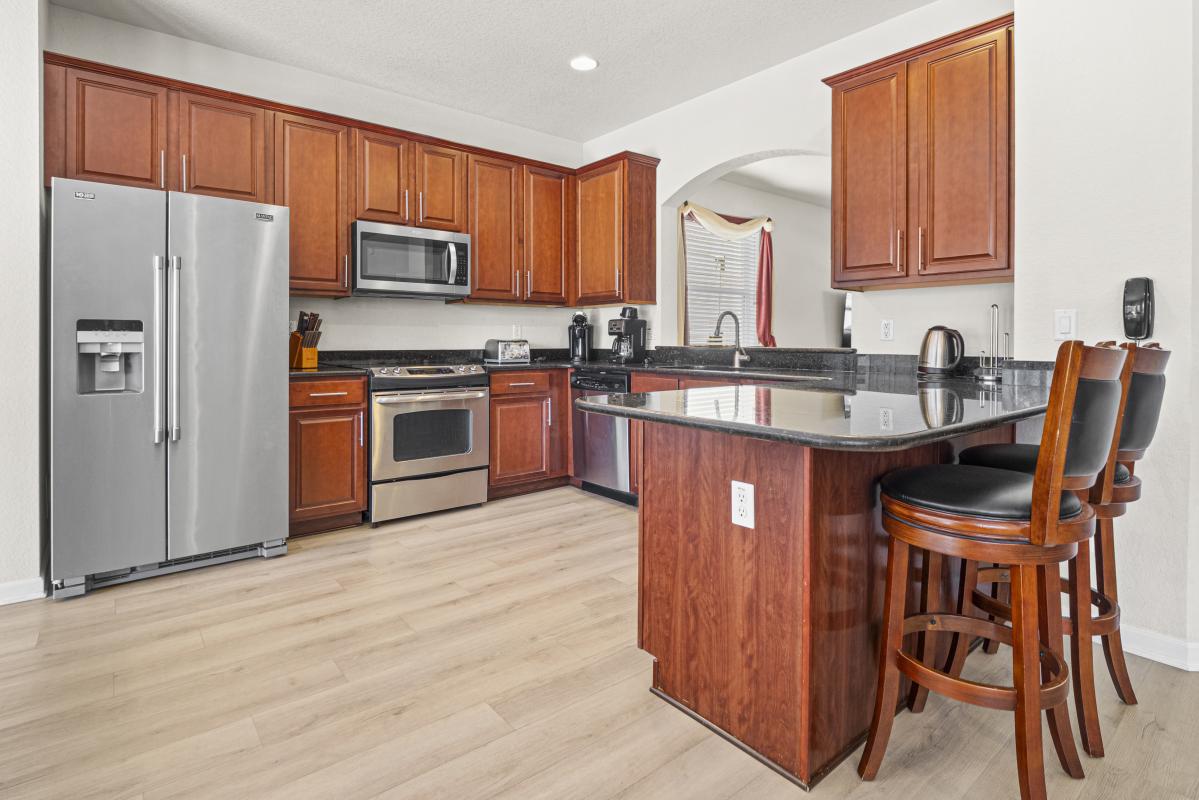 Kitchen with Breakfast Stools