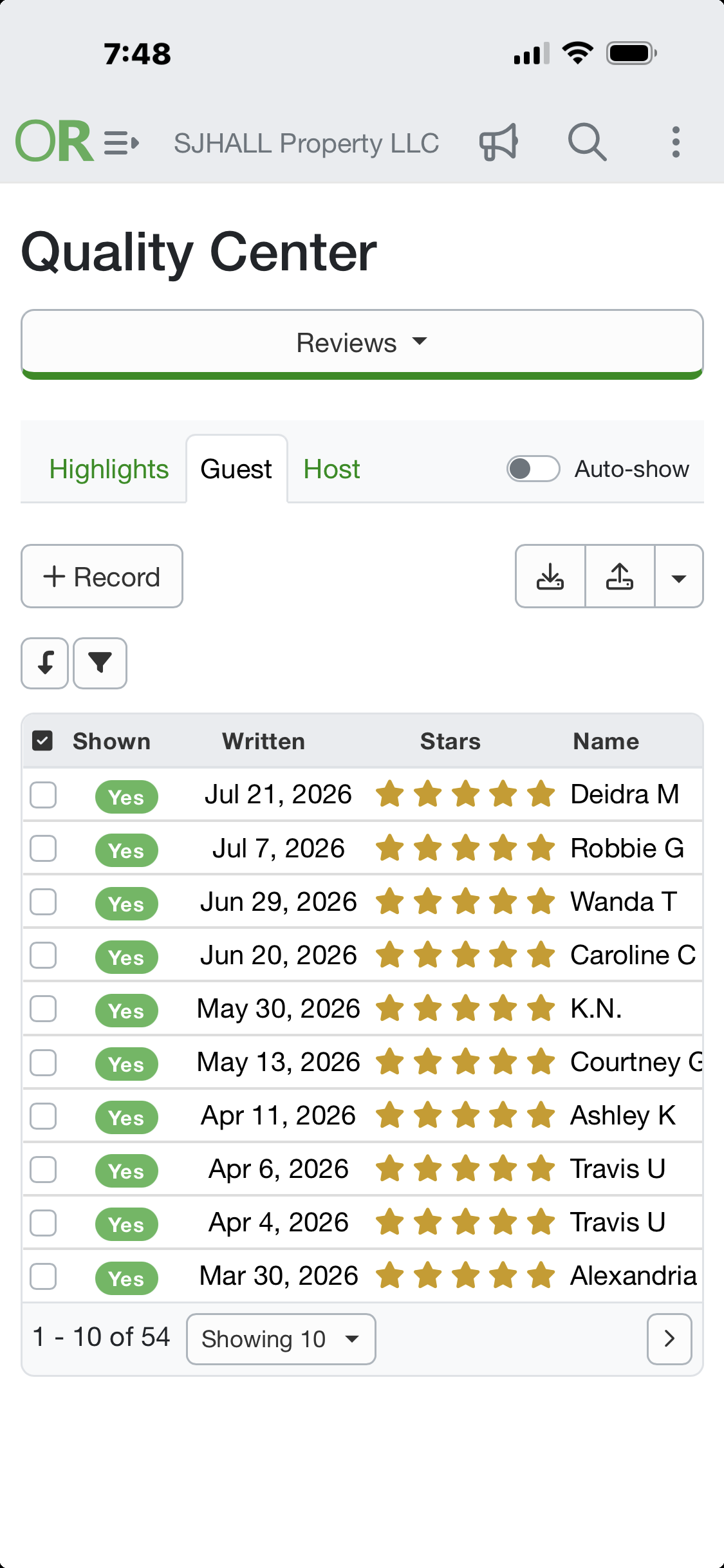More 5 star reviews