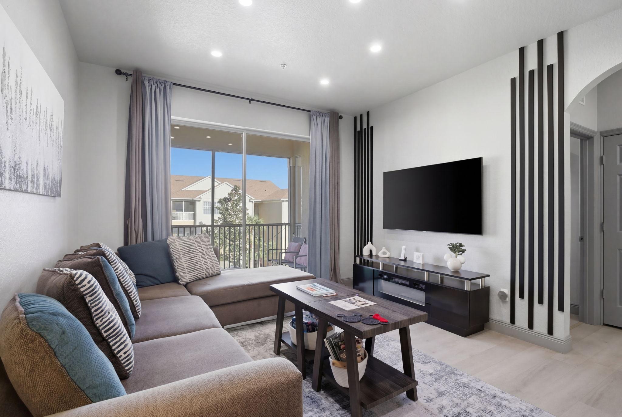 Living Room with Balcony Entry
