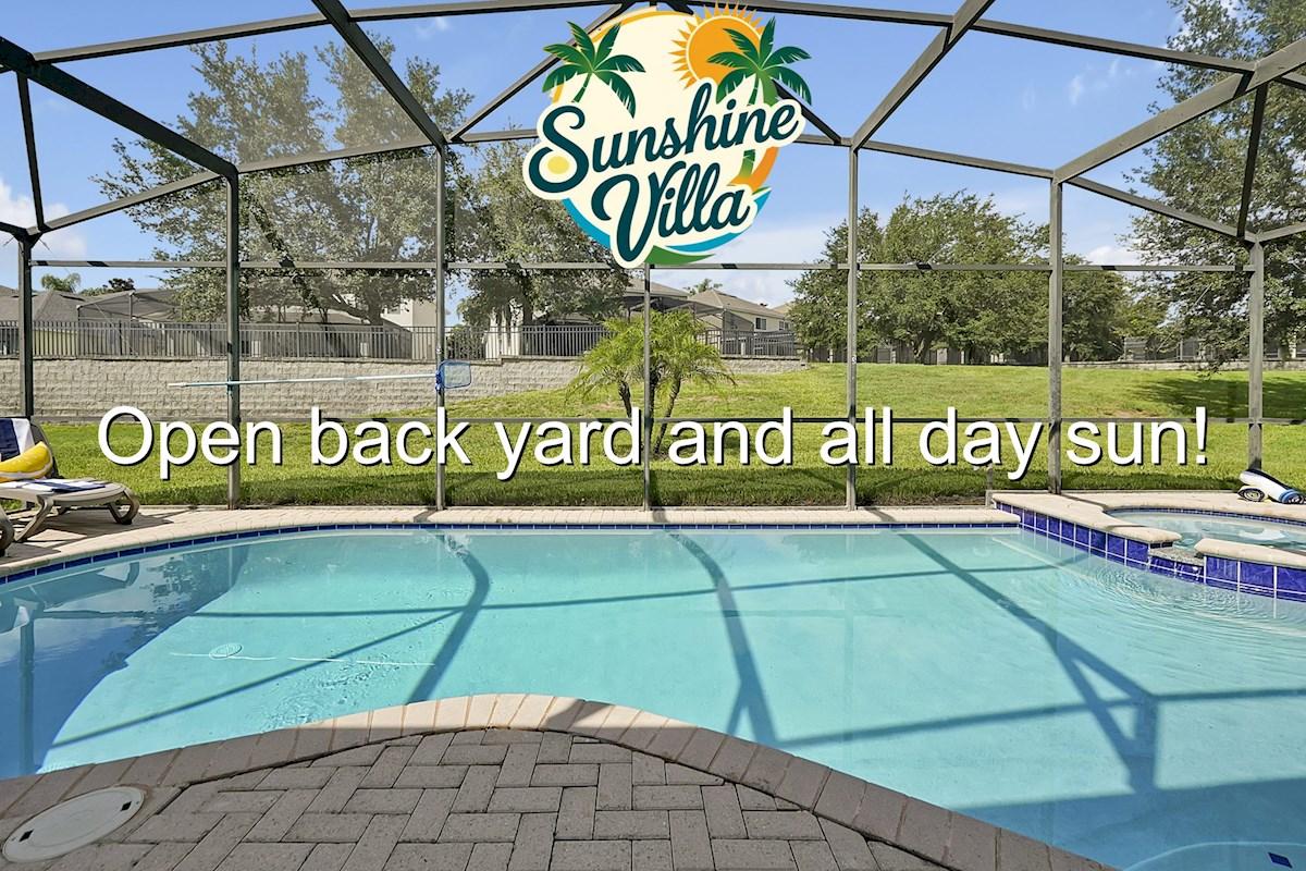 Plenty of open space behind the pool